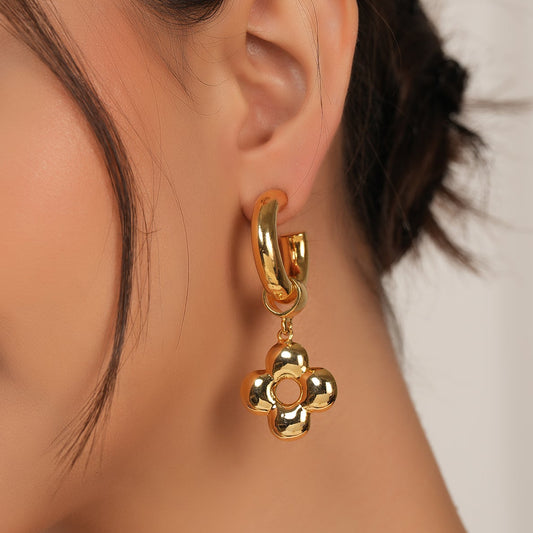 Long gold plated demi fine earring