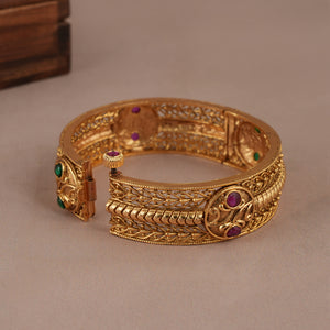 Stunning antique gold stone kada bangle for women