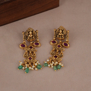 Beautiful antique gold ruby maa lakshmi choker set