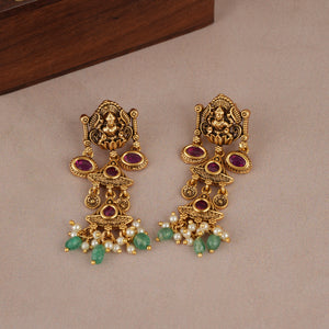 Beautiful antique gold ruby maa lakshmi choker set | Temple jewellery