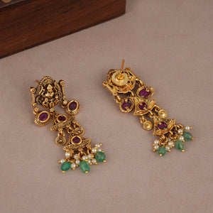 Beautiful antique gold ruby maa lakshmi choker set