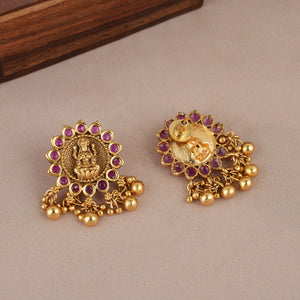 Cute antique gold maa lakshmi ruby choker set | Temple jewellery