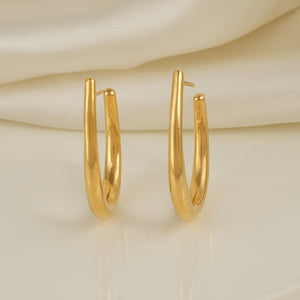 Stunning gold plated demi fine hoop earring for women
