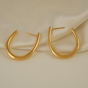 Stunning gold plated demi fine hoop earring for women