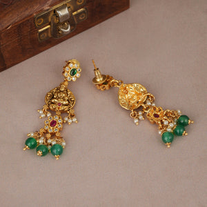 Beautiful traditional antique gold plated temple necklace set | Temple jewellery