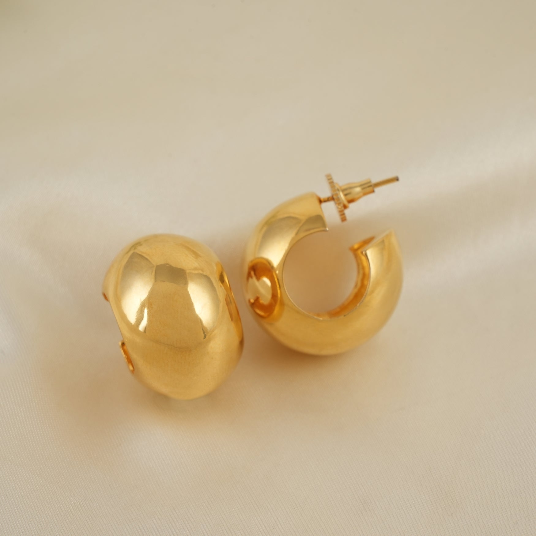 Beautiful gold plated demi fine hoop for women