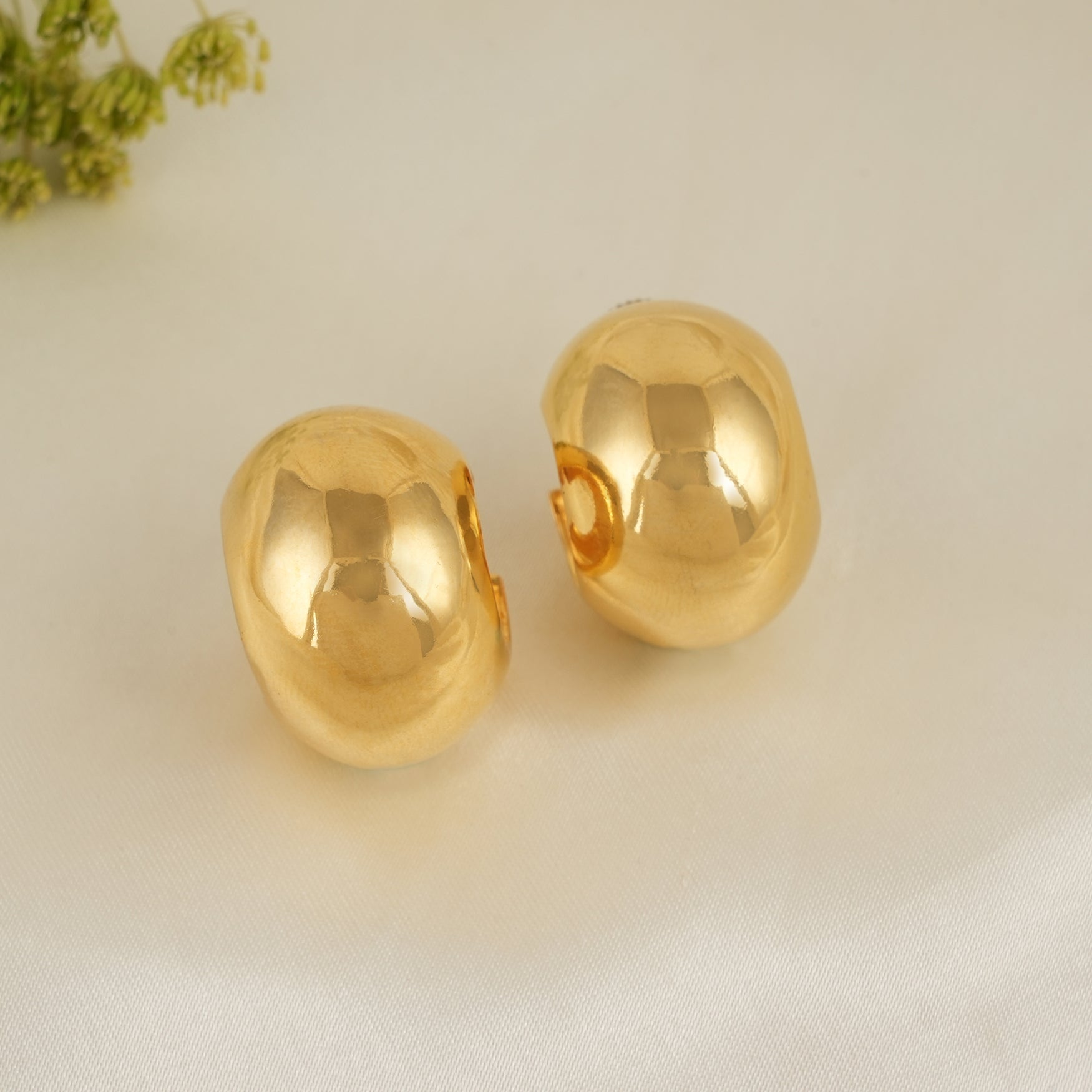 Beautiful gold plated demi fine hoop for women