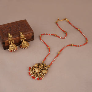 Amazing antique gold maa lakshmi necklace set for women