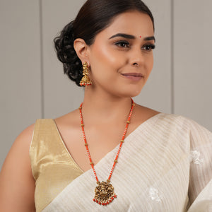 Amazing antique gold maa lakshmi necklace set for women