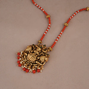 Amazing antique gold maa lakshmi necklace set for women