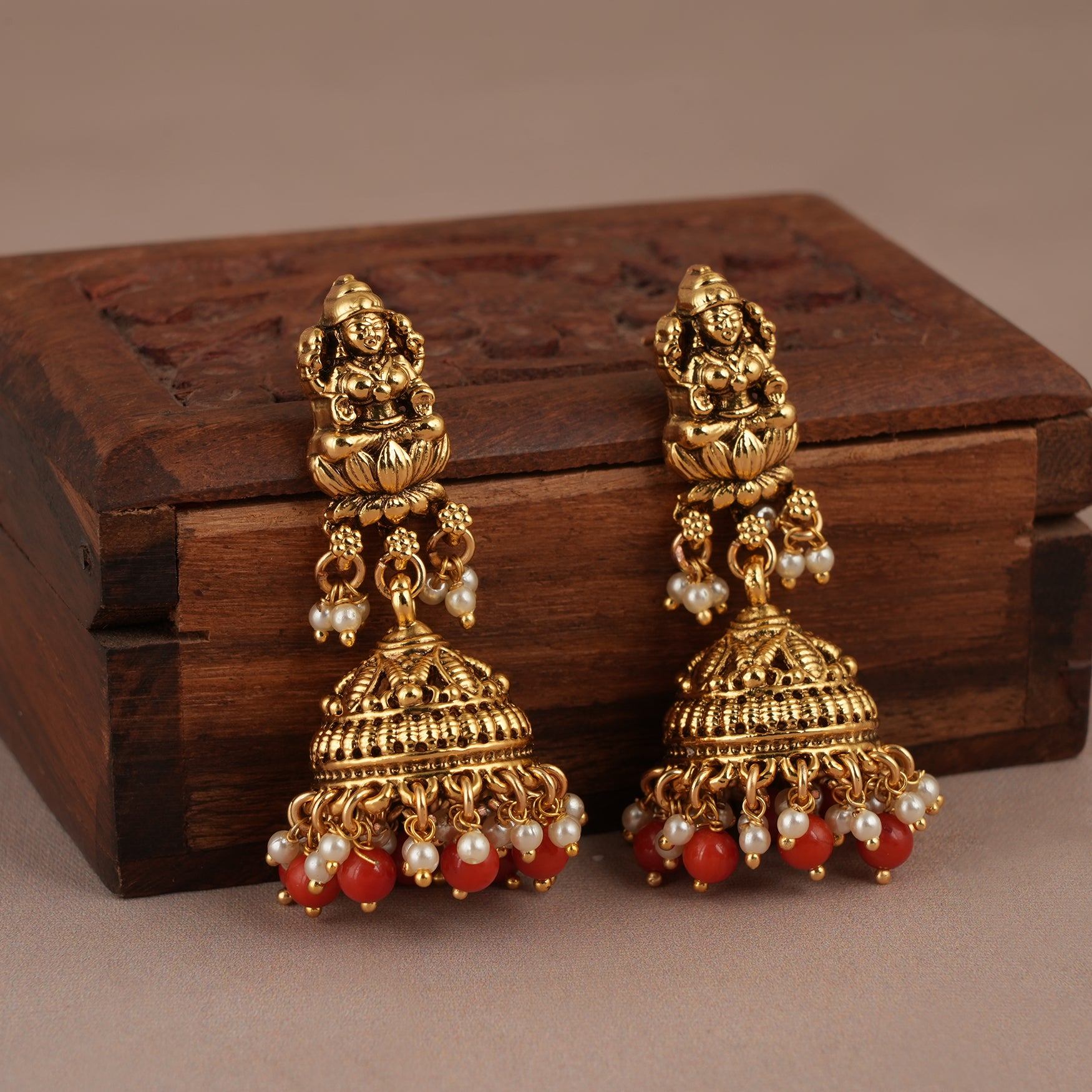 Amazing antique gold maa lakshmi necklace set for women