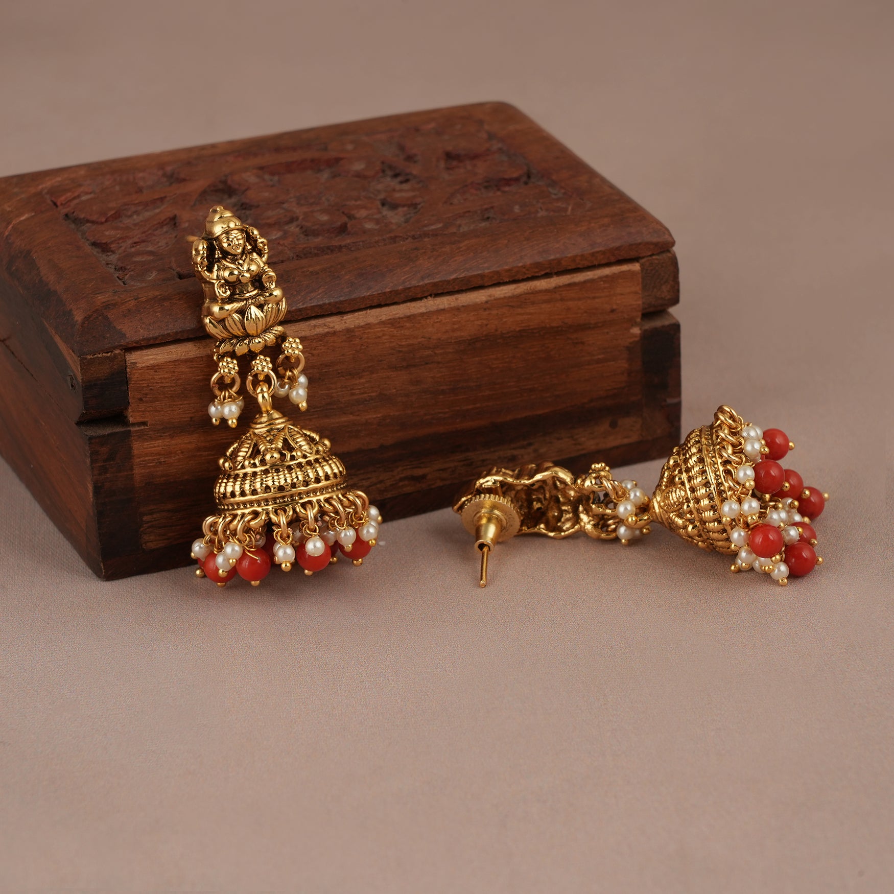 Amazing antique gold maa lakshmi necklace set for women