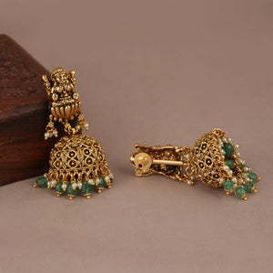 Amazing antique gold multicolor necklace set for women | Temple jewellery