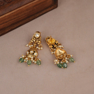 Stunning antique gold kundan floral choker necklace set for women