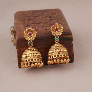 Long antique gold stunning balls necklace set