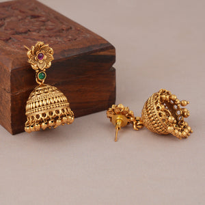 Long antique gold stunning balls necklace set