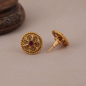 Beautiful antique gold floral pendant set
