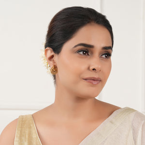 Cute antique gold Lord Ganesha stud earring I Temple jewellery