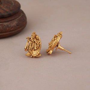 Amazing antique gold radha krishna pendant set for women