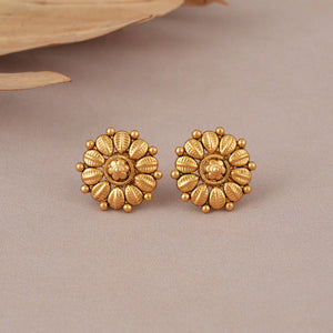 Cute plain antique gold necklace set for women