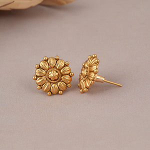 Cute plain antique gold necklace set for women