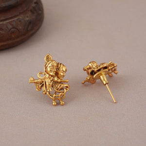 Auspicious antique gold radha krishna pendant set I Temple Jewellery