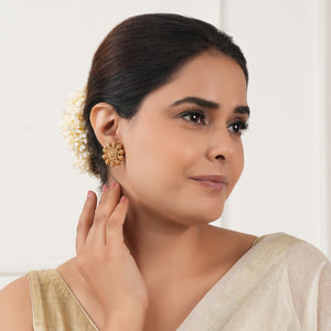 Antique gold plain stud earring