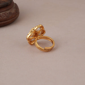 Beautiful kundan antique gold finger ring