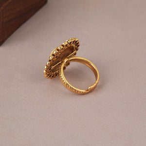 Stunning antique gold ruby stone adjustable finger ring