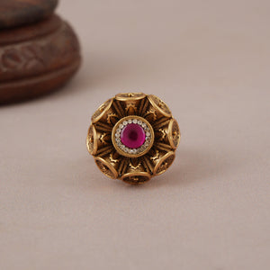 Beautiful antique gold ruby stone finger ring