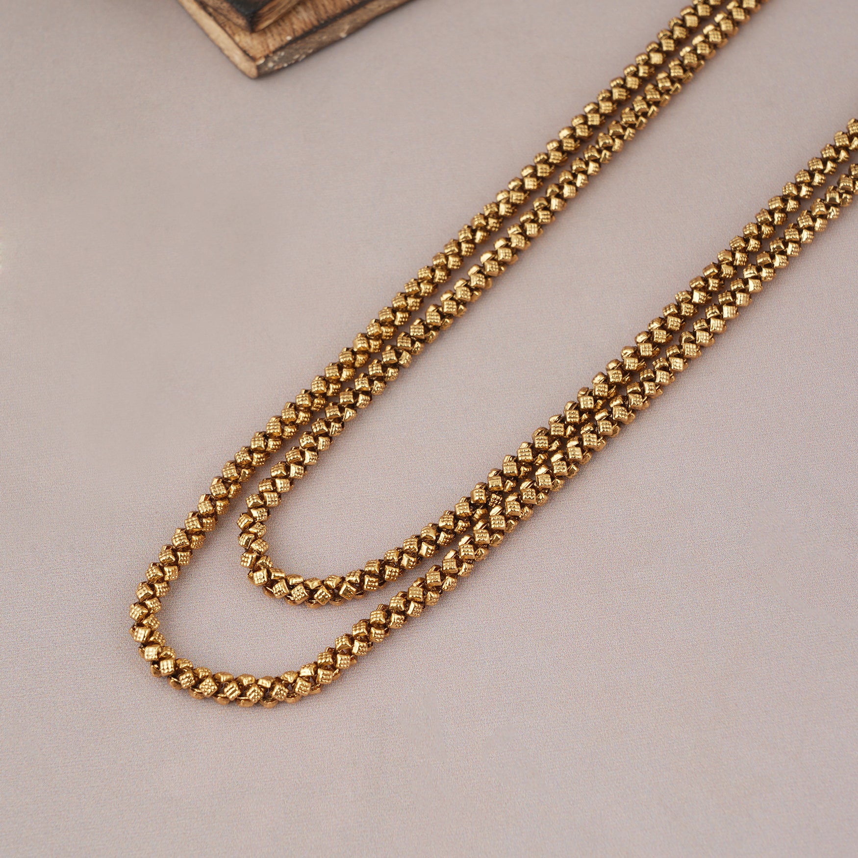 Stunning long antique gold plated chain