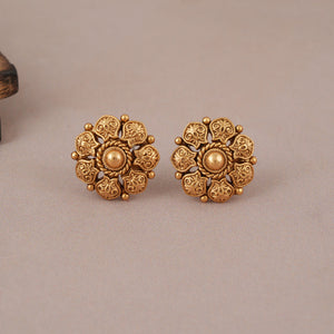 cute small antique gold stud earring