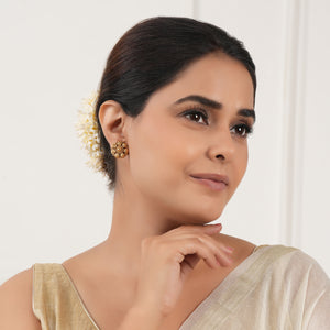 cute small antique gold stud earring