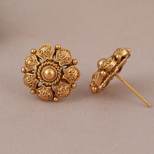 cute small antique gold stud earring