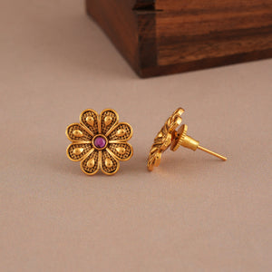 Stunning plain antique gold pendant  set