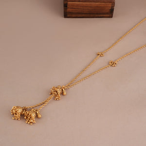 Stunning plain antique gold pendant set with jhumka earring