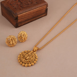 Antique gold radha krishna pendant set for women  I Temple jewellery