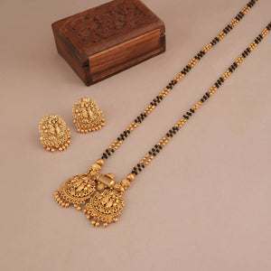 Stunning antique gold radha krishna mangalsutra set I Temple jewellery