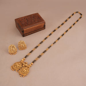 Stunning antique gold radha krishna mangalsutra set I Temple jewellery
