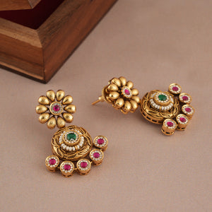 Beautiful antique gold stone earring for women