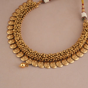 Beautiful antique gold ma lakshmi necklace set I Temple Jewellery