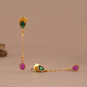 Cute antique gold multicolor necklace set