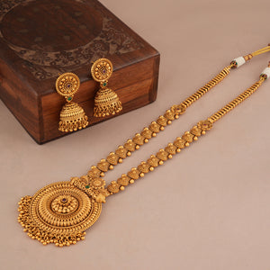 Stunning antique gold long necklace set
