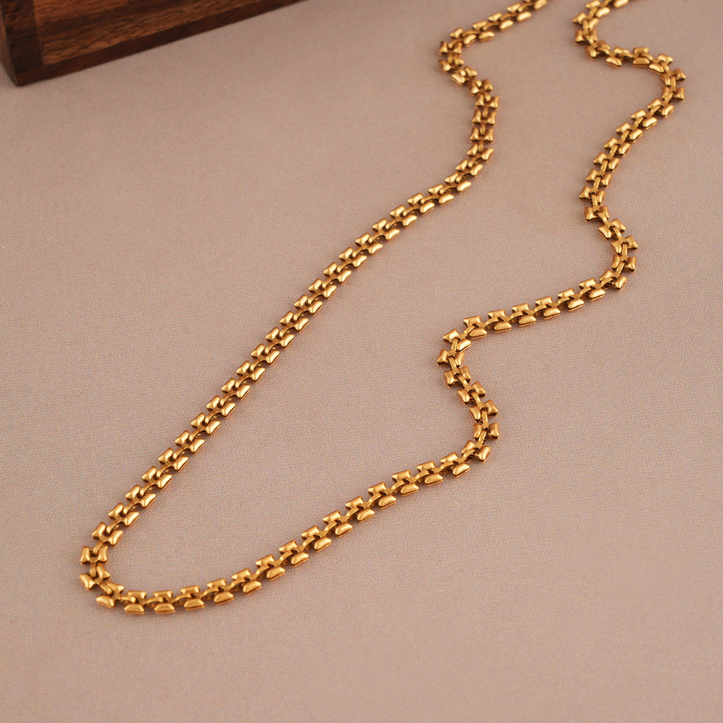 Cute antique gold plated cable chain