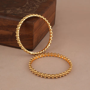Stunning plain antique gold bangle set for women