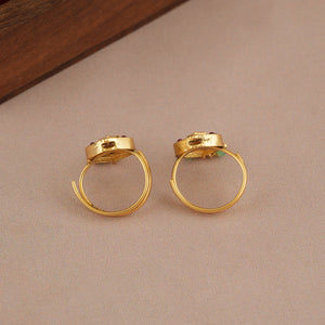 Stone antique gold plated toe ring