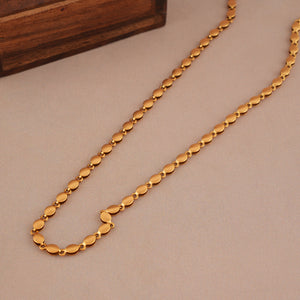 Cute antique gold plain oval chain