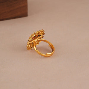 Antique gold plated ruby finger ring