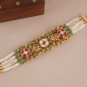 Stunning antique gold plated  multicolor bracelet