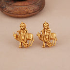 Stunning plain antique gold plated krishna pendant set